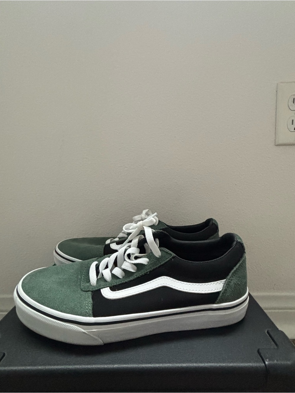 Vans Women's Green and Black Low-Top Sneakers